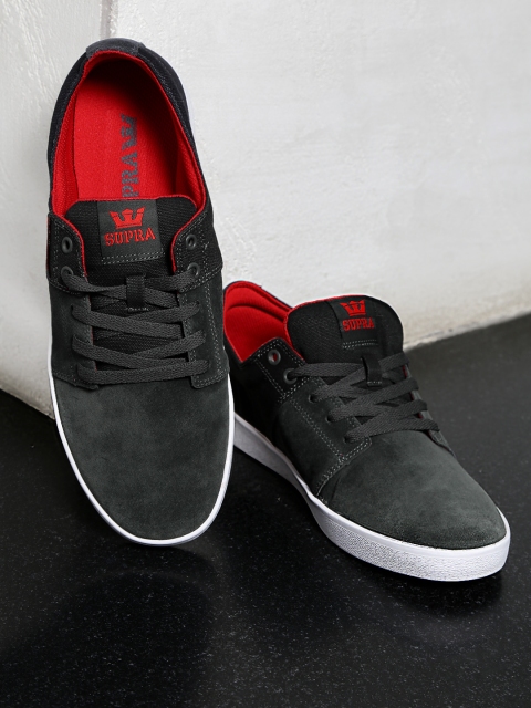 

Supra Men Charcoal Solid Regular Sneakers