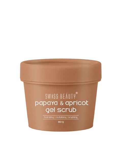 

SWISS BEAUTY Skin Hydrating & Rejuvenated Skin Papaya & Apricot Gel Scrub 80 g, Brown
