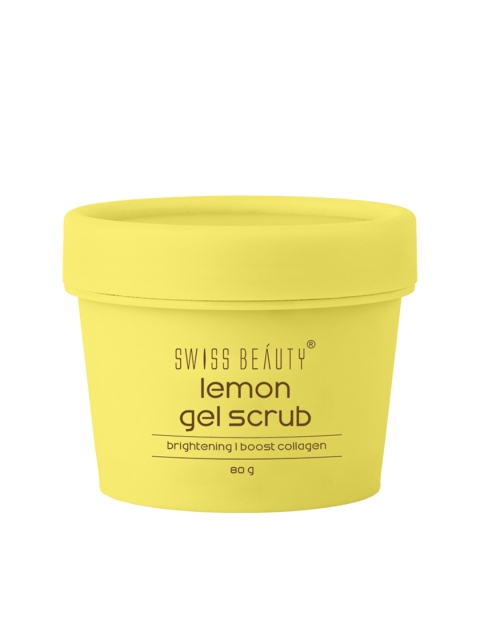 

SWISS BEAUTY Lemon Gel Scrub - Brightening & Boost Collagen - 80 g, Yellow