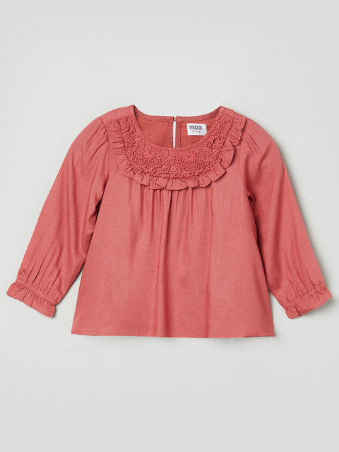 

max Girls Pink Self Design Top