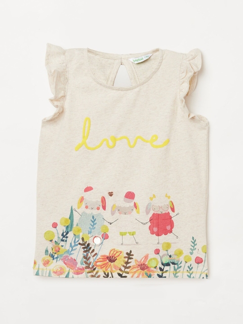 

Bossini Grey Melange & Pink Print Top