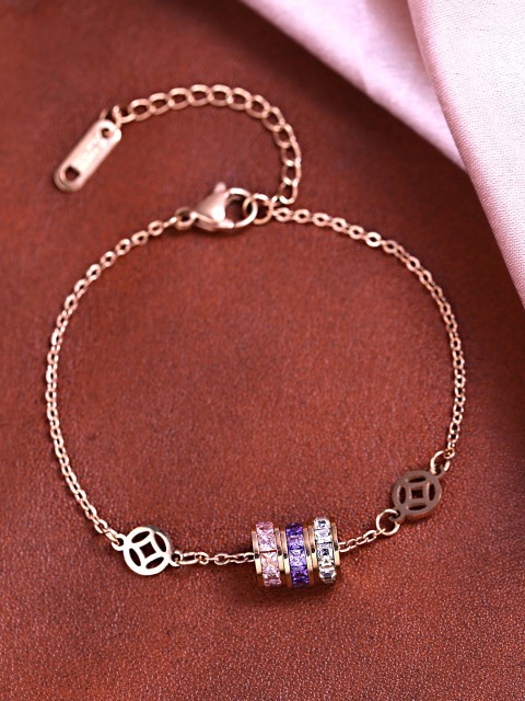 

Yellow Chimes Women Rose Gold-Plated Link Bracelet