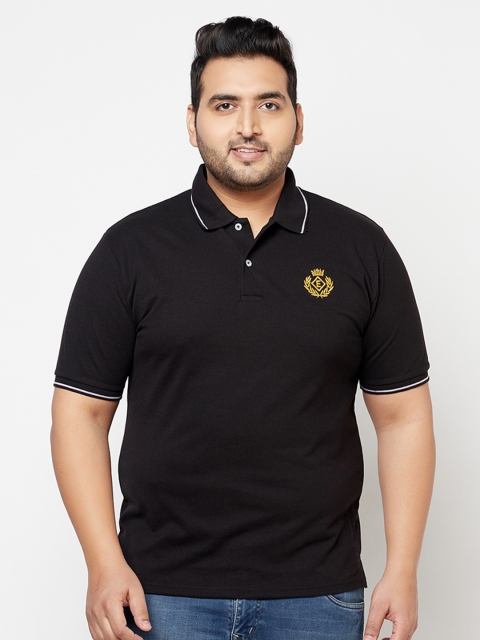 

ELEGANCE Men Black Polo Collar T-shirt