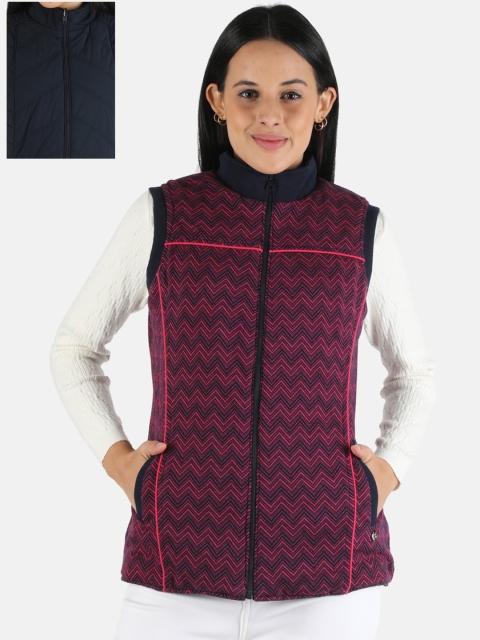 

Monte Carlo Women Navy Blue Pink Reversible Padded Jacket