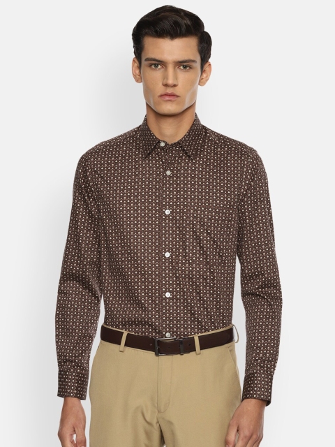 

Louis Philippe Gods & Kings Men Brown Floral Printed Pure Cotton Formal Shirt