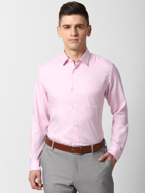 

Peter England Men Pink Slim Fit Striped Formal Shirt