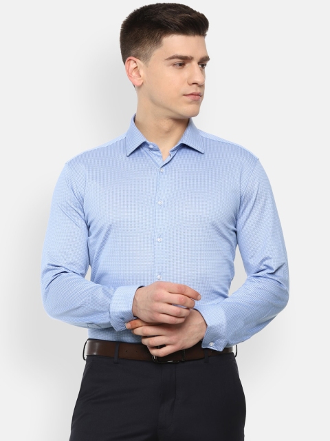 

Van Heusen Men Blue Micro Ditsy Printed Slim Fit Formal Shirt
