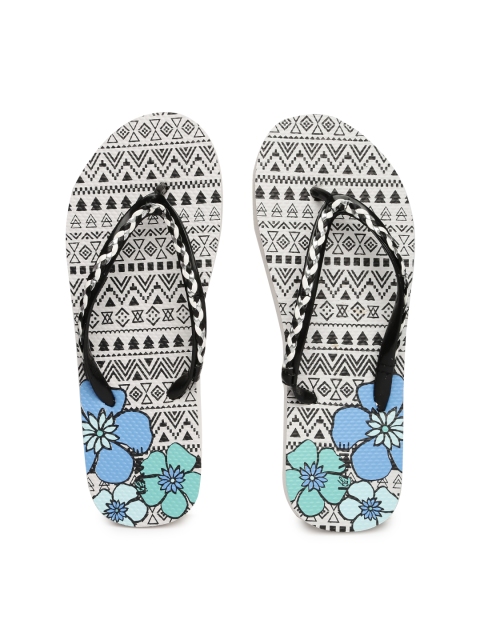 

Lavie Women Black & White Printed Flip-Flops