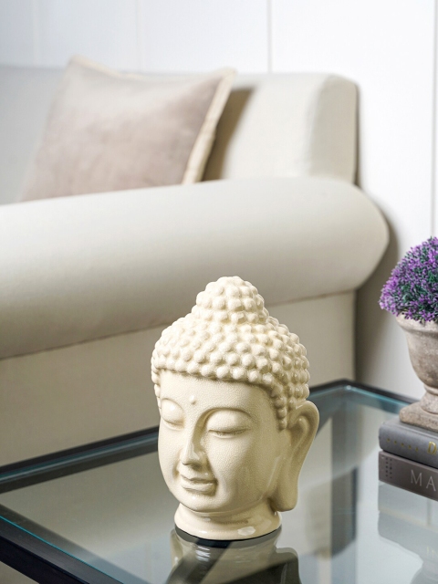 

Pure Home and Living Cream-Coloured Ceramic Buddha Head Small Showpiece