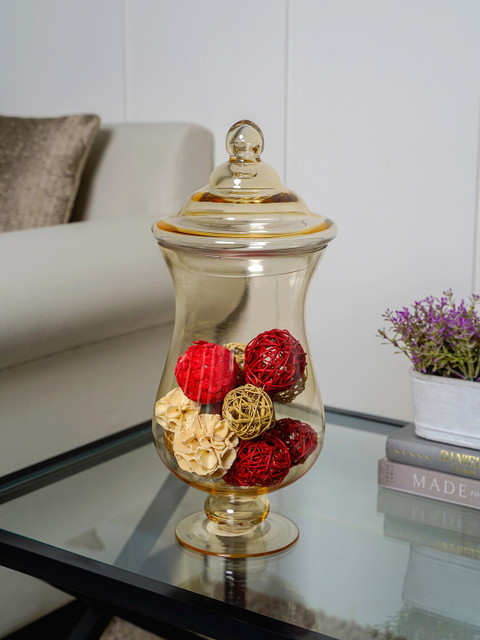 

Pure Home and Living Yellow Apothecary Jar Showpiece