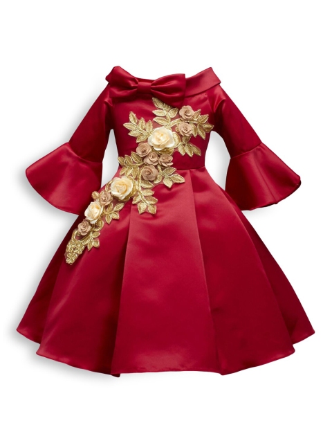 

Hopscotch Red Floral and Bow Applique Dress