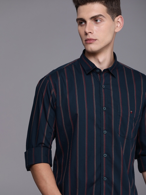 

Louis Philippe Sport Men Navy Blue Slim Fit Striped Casual Shirt