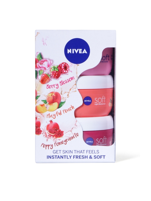 

Nivea Set of Berry Blossom-Playful Peach & Peppy Pomegranate Face Moisturizer - 50 ml Each, Pink