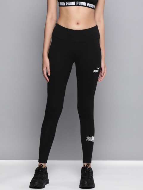 

Puma Women Black Power Tights with Printed Detail