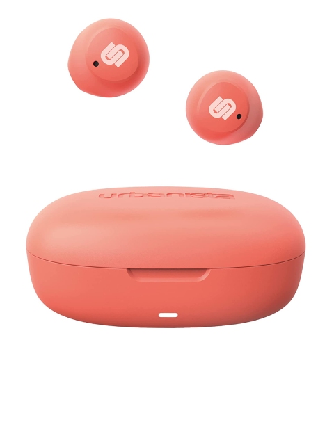 

urbanista Peach-Coloured Solid Lisbon Bluetooth 5.2 TWS Earbuds In-Ear Mini Wireless Headphones With Mic