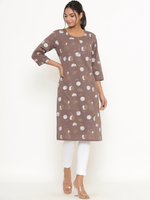 

DIVYANK Women Beige Floral Printed Kurta