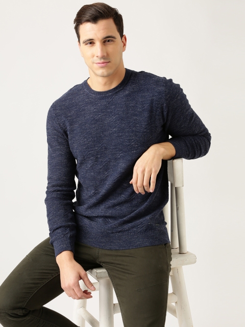 

ESPRIT Men Navy Patterned Sweater, Navy blue