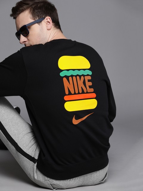 

Nike Men Black & Brown Brand Logo Printed T-shirt