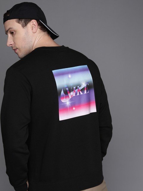 

Nike Men Black Graphic Printed Round-Neck T-shirt