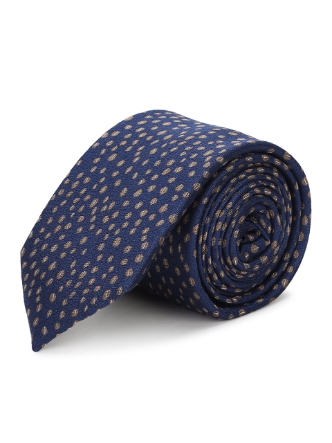 

Ted Baker Men Navy Blue & Brown Woven Design Ascot Tie