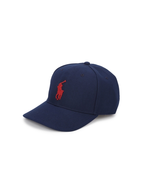 

Polo Ralph Lauren Men Navy Blue & Red Embroidered Pure Cotton Baseball Cap