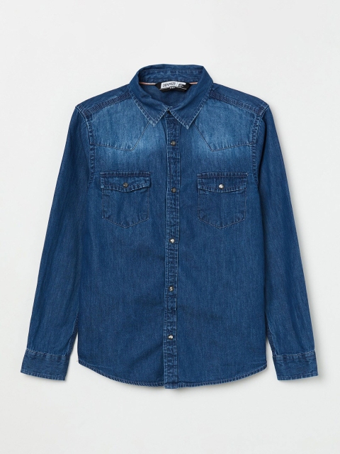 

Fame Forever by Lifestyle Boys Blue Faded Denim Casual Shirt