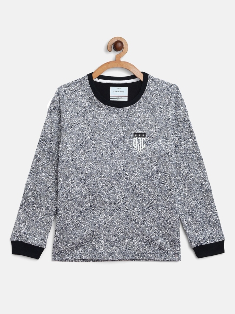 

Octave Boys Navy Blue Printed Cotton T-shirt