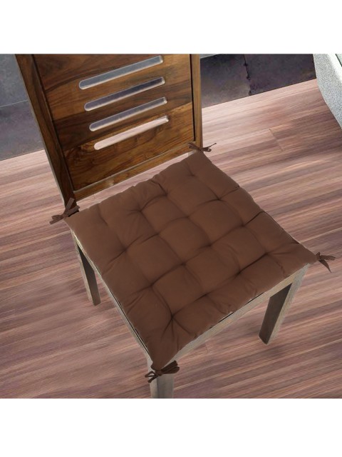 

Clasiko Brown Solid Chair Pad