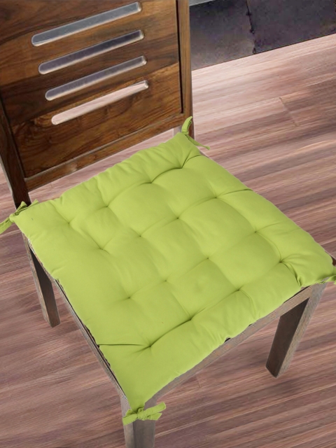 

Clasiko Green Solid Cotton Chair Pad