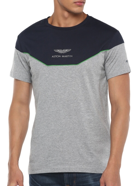 

HACKETT LONDON Men Navy Blue Colourblocked T-shirt