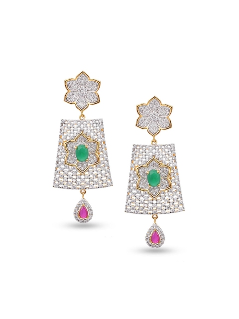

Tistabene Woman Red & Green Stone Floral Modern Designer Necklace Set