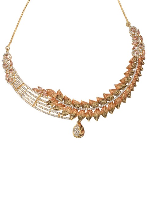 

Tistabene White & Gold-Toned Floral Antique Designer Necklace Set