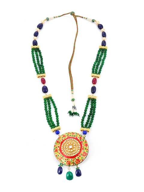 

Tistabene Green Traditional Jadau Beaded Necklace Set