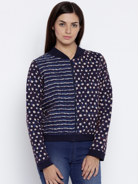 

Global Desi Navy Printed Jacket, Navy blue