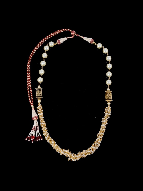 

Tistabene Women White Gold-plated Pearls Beaded Necklace & Earrings Set