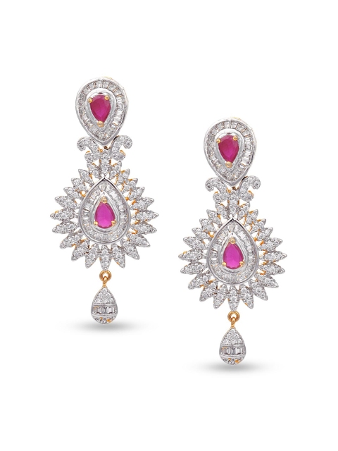 

Tistabene Gold-Toned White & Pink Stone-Studded Jewellery Set