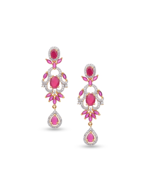 

Tistabene Ruby & White Stone Studded Contemporary Necklace Set, Red