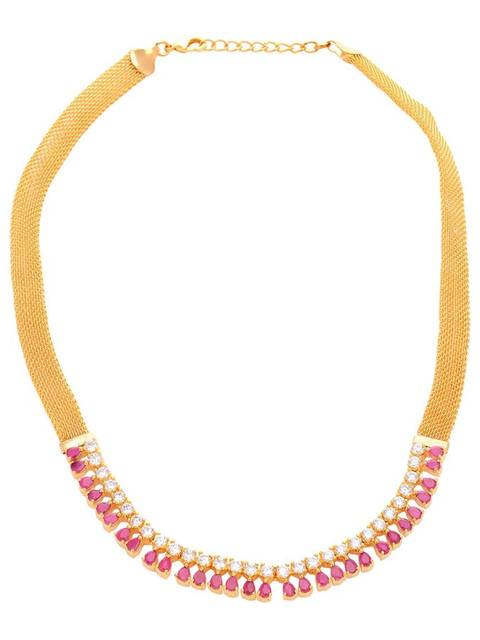 

Tistabene Red & Gold-Plated Contemporary Chain Necklace Set