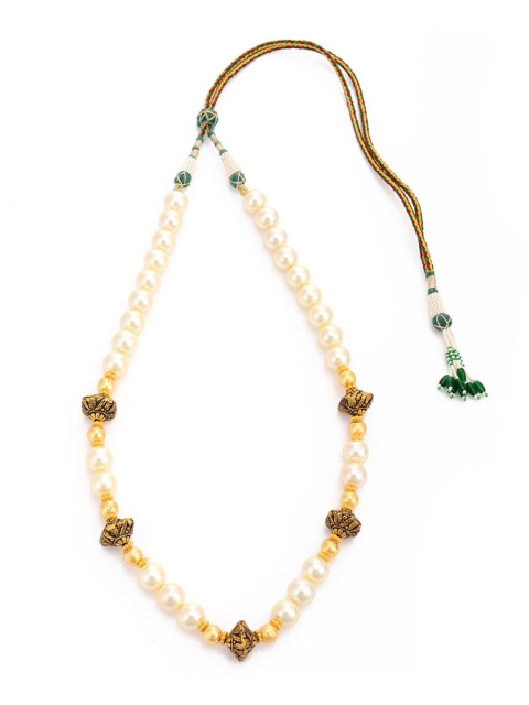 

Tistabene Gold-Plated White Beaded Jewellery Set