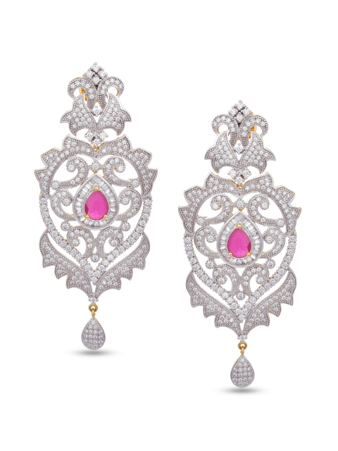 

Tistabene Gold-Plated White & Pink Stone-Studded Jewellery Set