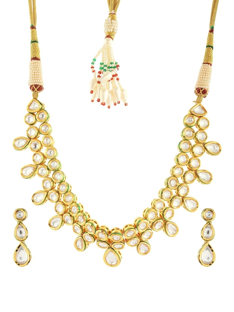

Tistabene Gold-Plated White Stone-Studded Jewellery Set