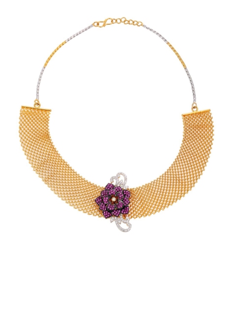 

Tistabene Gold-Plated White & Pink Stone-Studded Jewellery Set