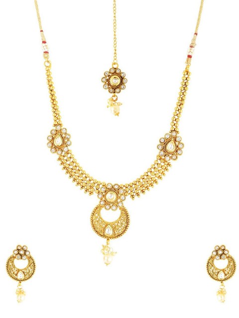 

Tistabene White Gold Plated Traditional Jewellery Set