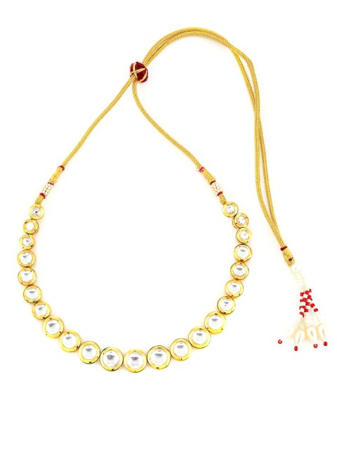 

Tistabene White & Gold Traditional Kundan Meena Jewellery Set