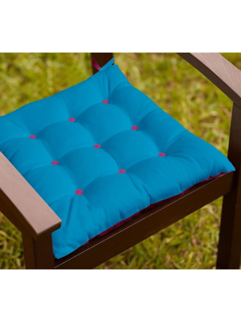 

Lushomes Blue & Pink Solid Half Panama Bi-Colour Chair Cushion