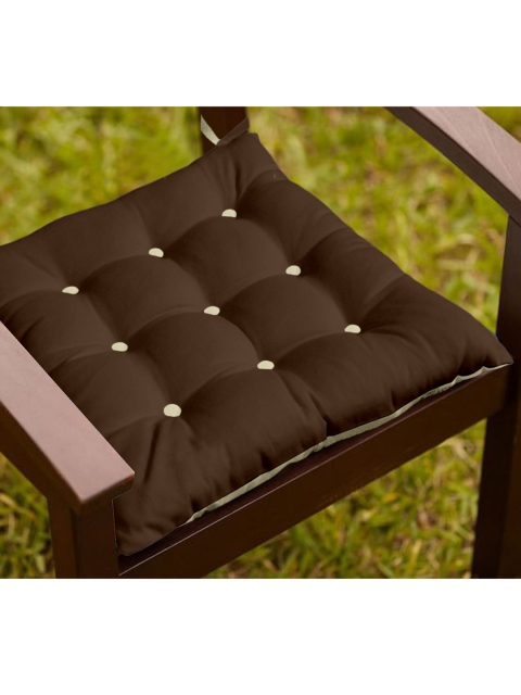 

Lushomes Brown & Beige Solid Chair Cushion