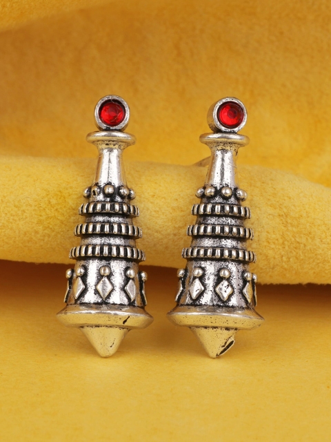 

Silgo Silver-Plated Contemporary Garnet Stud Earrings