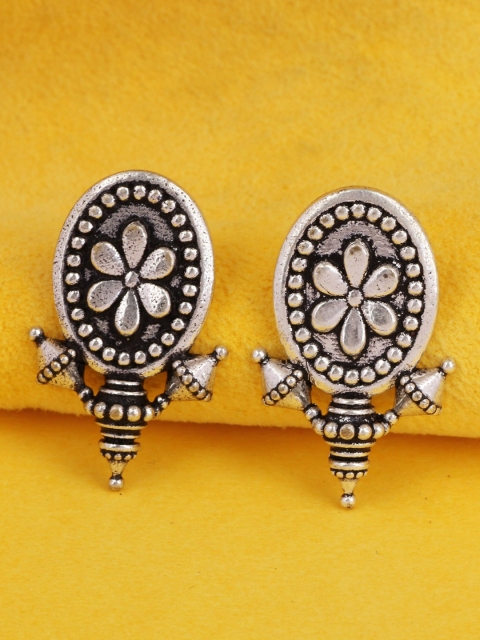 

Silgo Silver-Toned Contemporary Studs Earrings