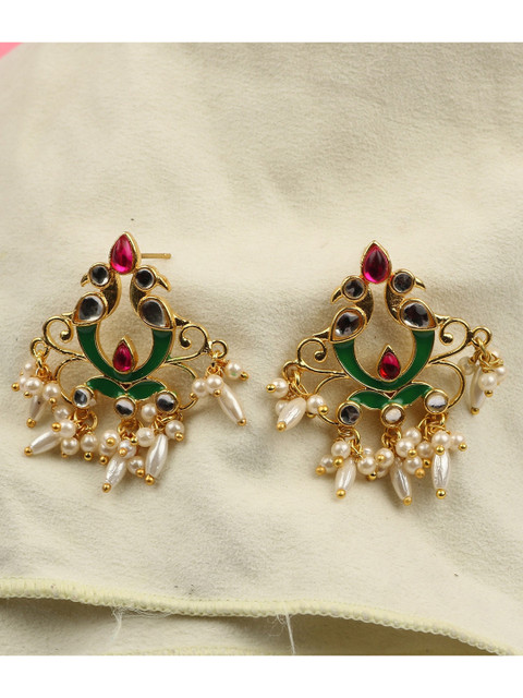 

Silgo Gold-Toned Contemporary Drop Earrings