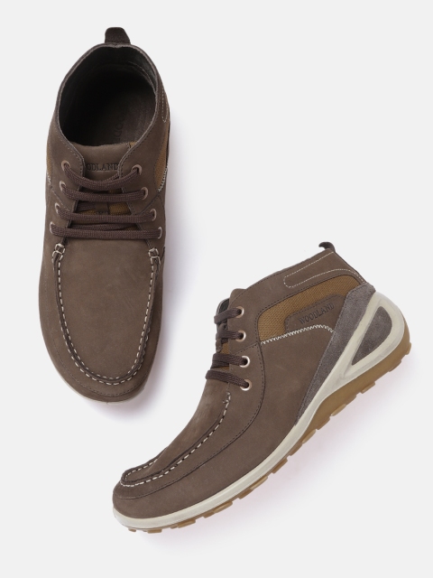 

Woodland Men Brown Solid Mid Top Sneakers